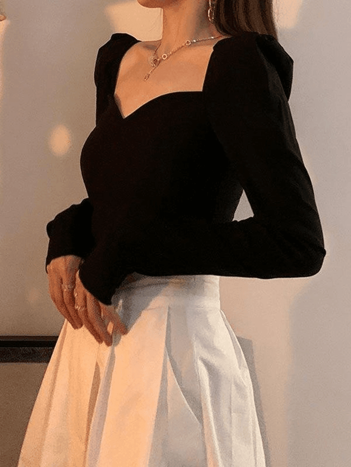 Maxct Ruched Puff Sleeve Blouse