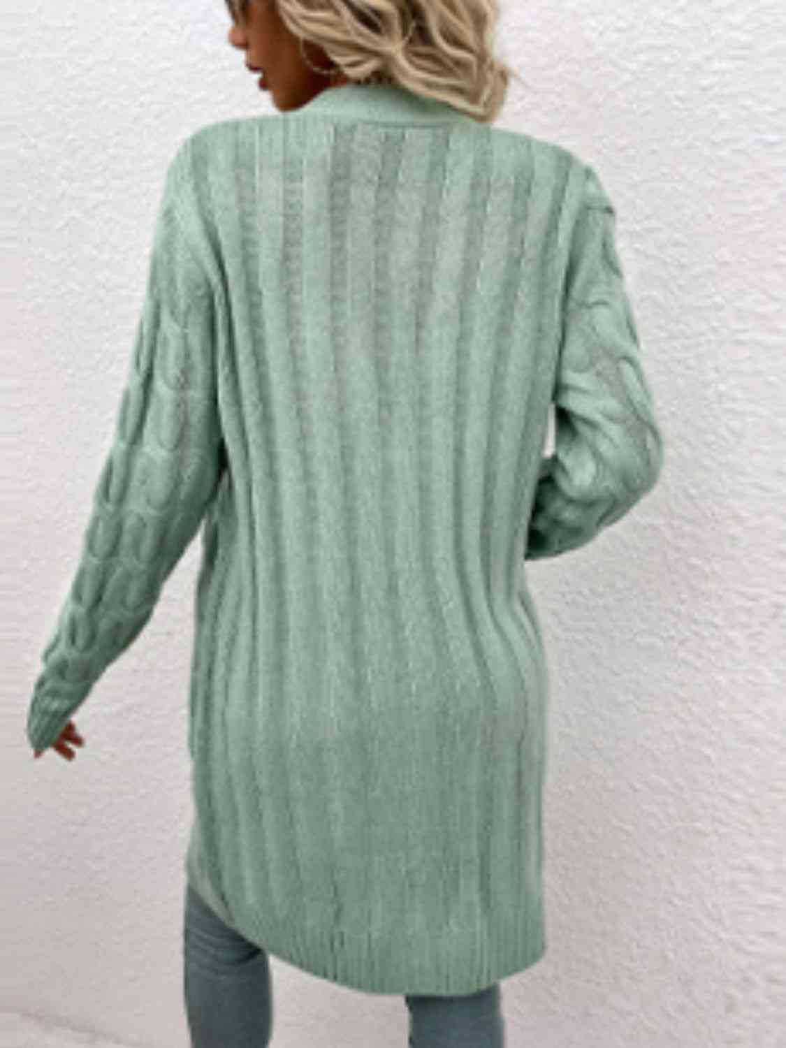 Maxct &Cable-Knit Button Down Cardigan with Pockets