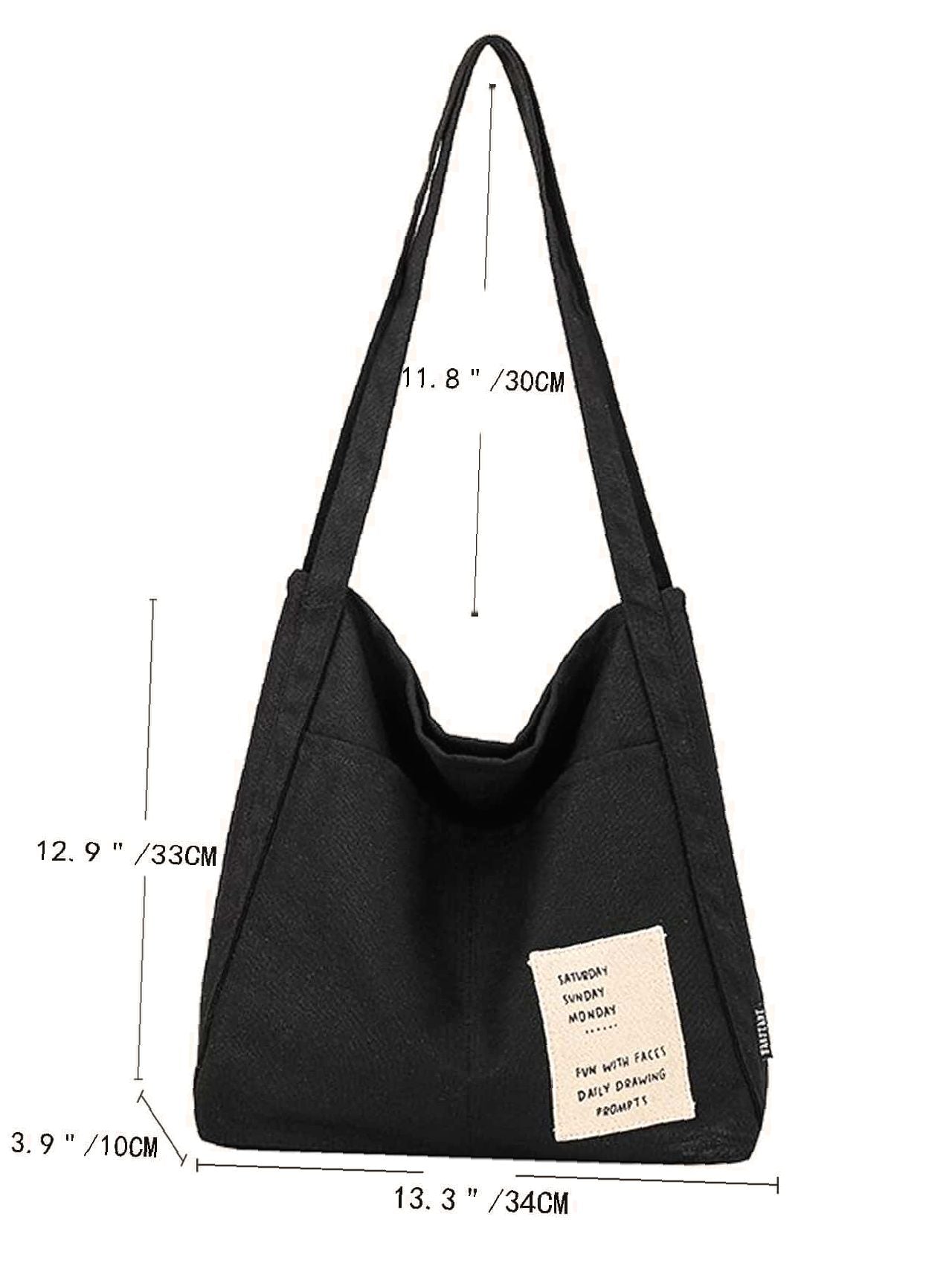 Maxct - Patch Decor Shoulder Tote Bag  - Women Tote Bags