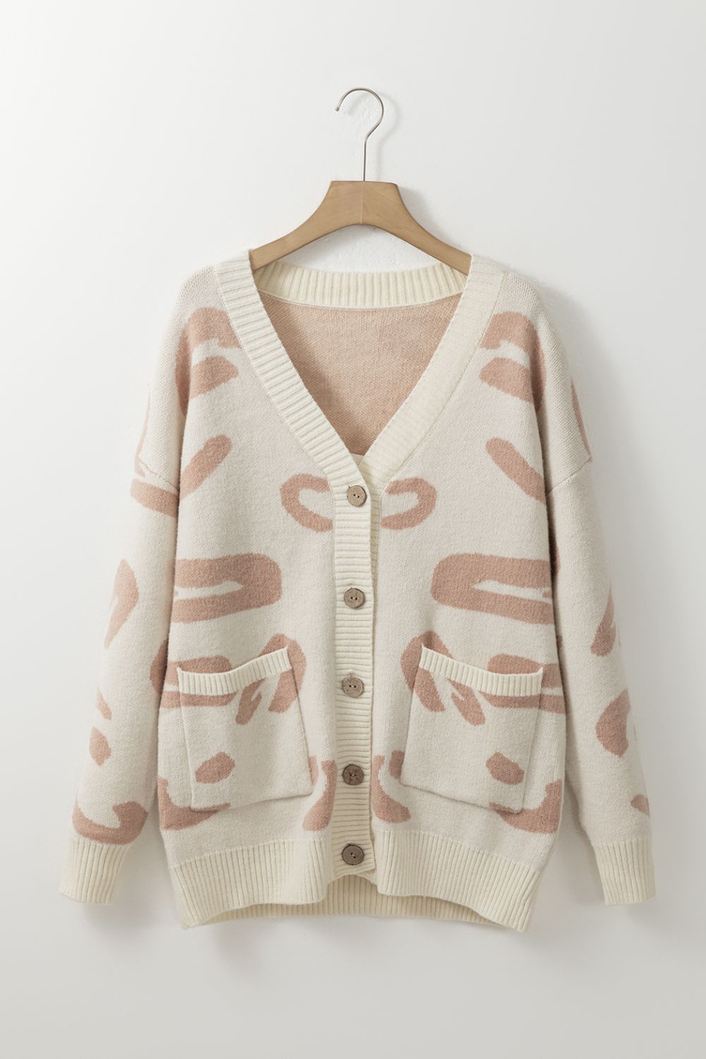 Maxct &Leopard V Neck Button Down Cardigan