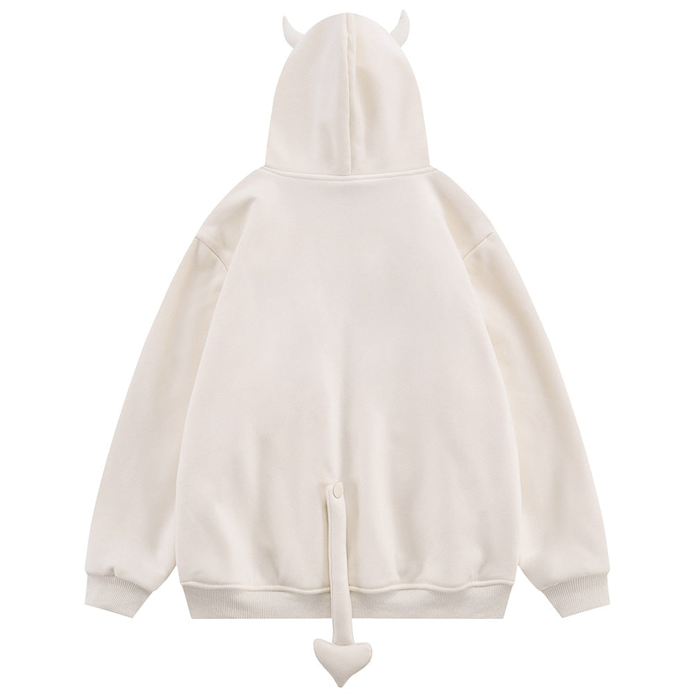 Demon Horns Tail Hoodies for Men Maxct