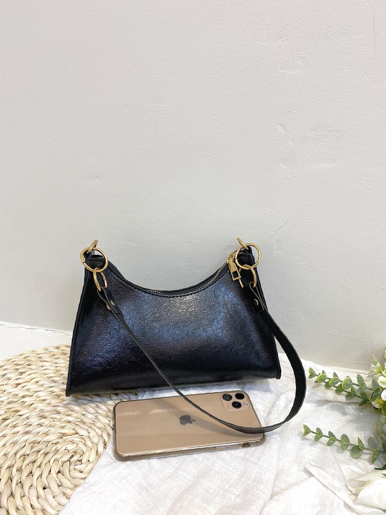 Bag For Love - Minimalist Textured Baguette Bag  - Women Maxct Bags