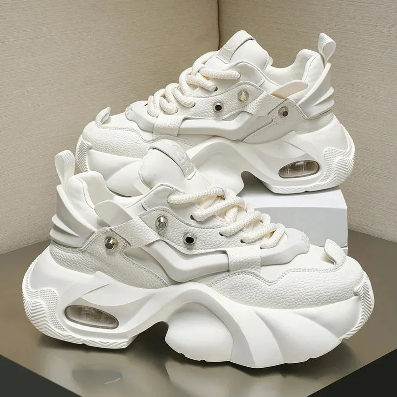 Casual Chunky Sports White Platform Sneakers for Men Maxct