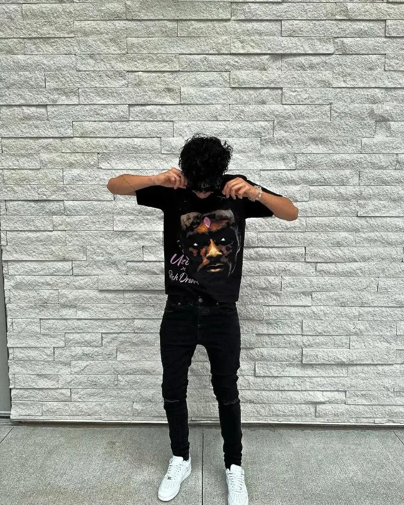 Maxct Y2k Retro Hip-hop Trendy Brand Oversized Short-sleeved Women Gothic Punk Style Printed T-shirt Men's Street Versatile Tops Men