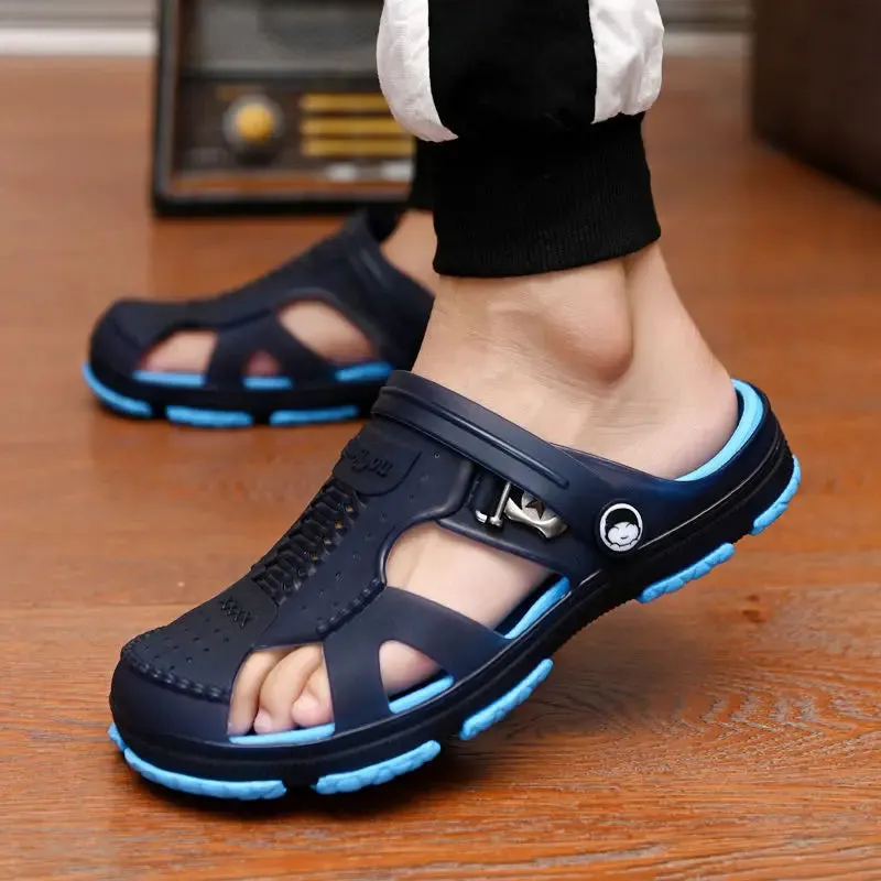 Summer Sandals Outdoor Beach Indoor Durable Anti-Slip Peep Toe Men's Maxct