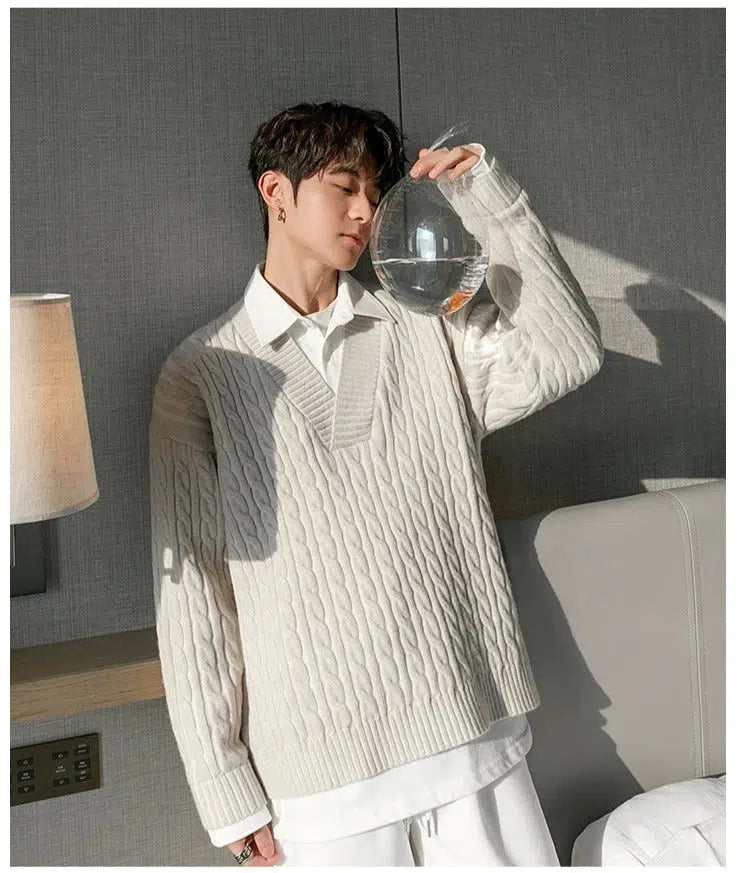 Maxct Two Piece Twist Knit Sweater