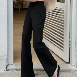 Maxct Women Plain And Simple Daily Long Flare Leg Suit Pants