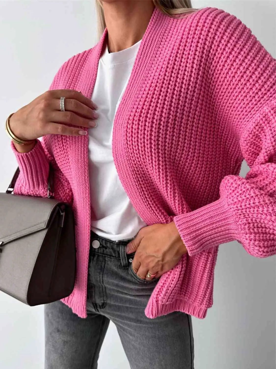 Maxct &Open Front Dropped Shoulder Cardigan