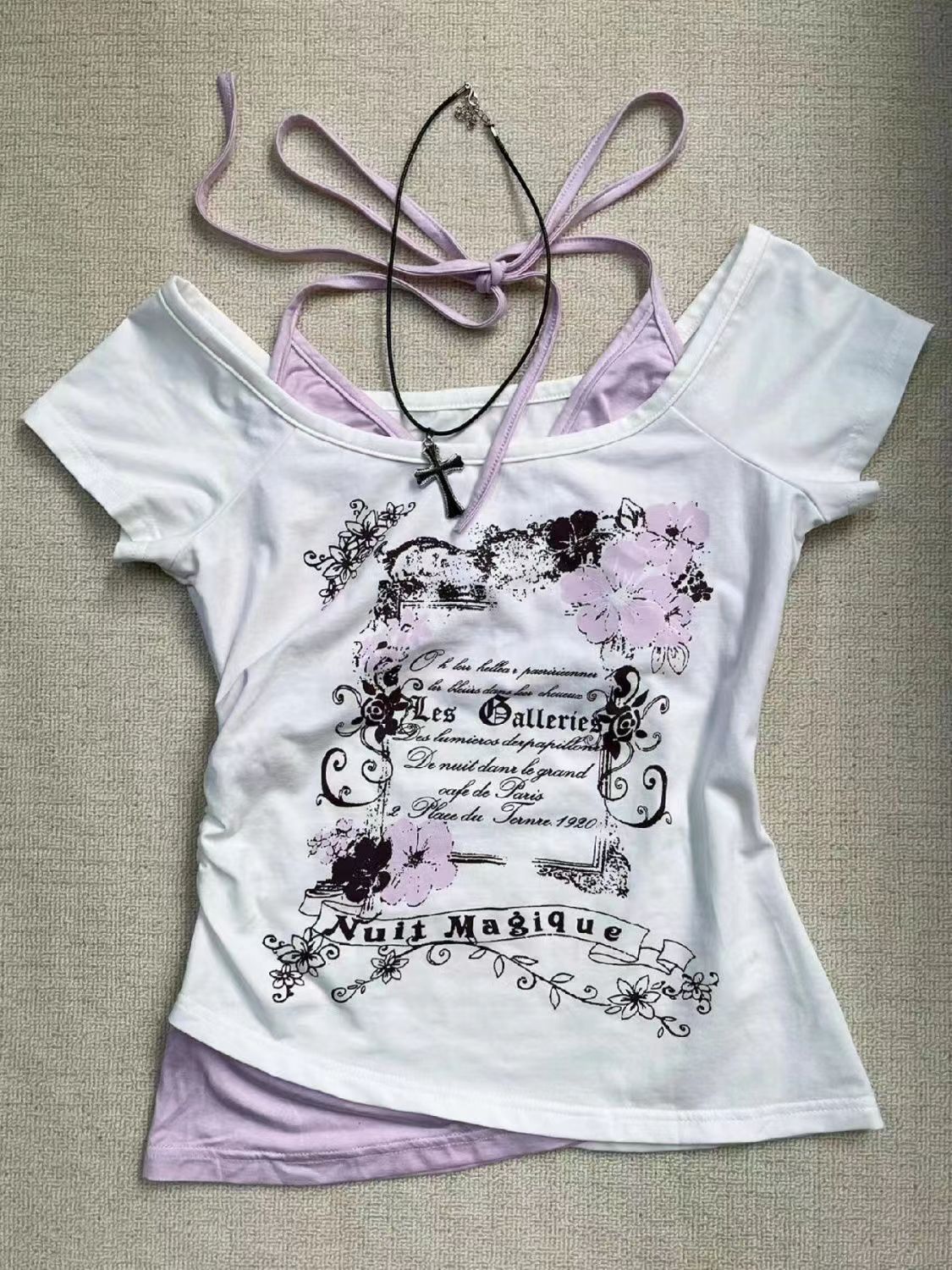 Maxct Retro Streetwear Y2K Letter Print T-Shirt Women Fashion Street Millennial Trend One Neck Spice Girl Slim Harajuku Casual Top