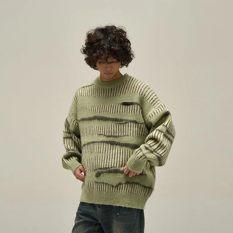 Maxct Retro Mohair Striped Sweaters