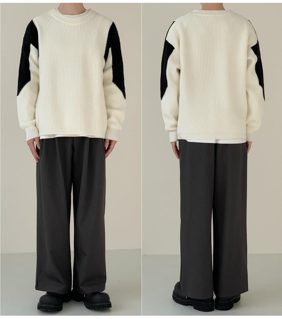 Maxct Color Block Crew Neck Sweater