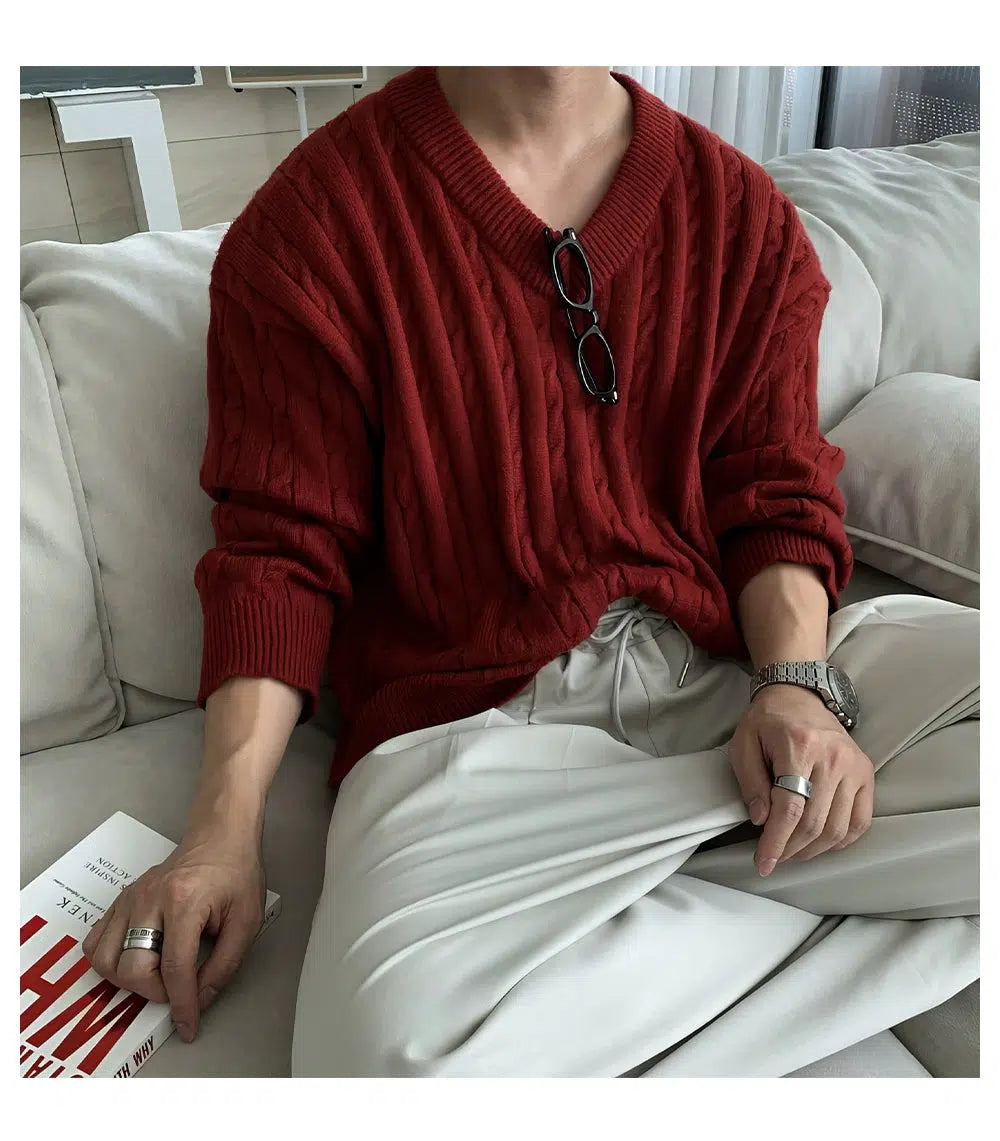 Maxct Twist Oversized V-neck Sweater