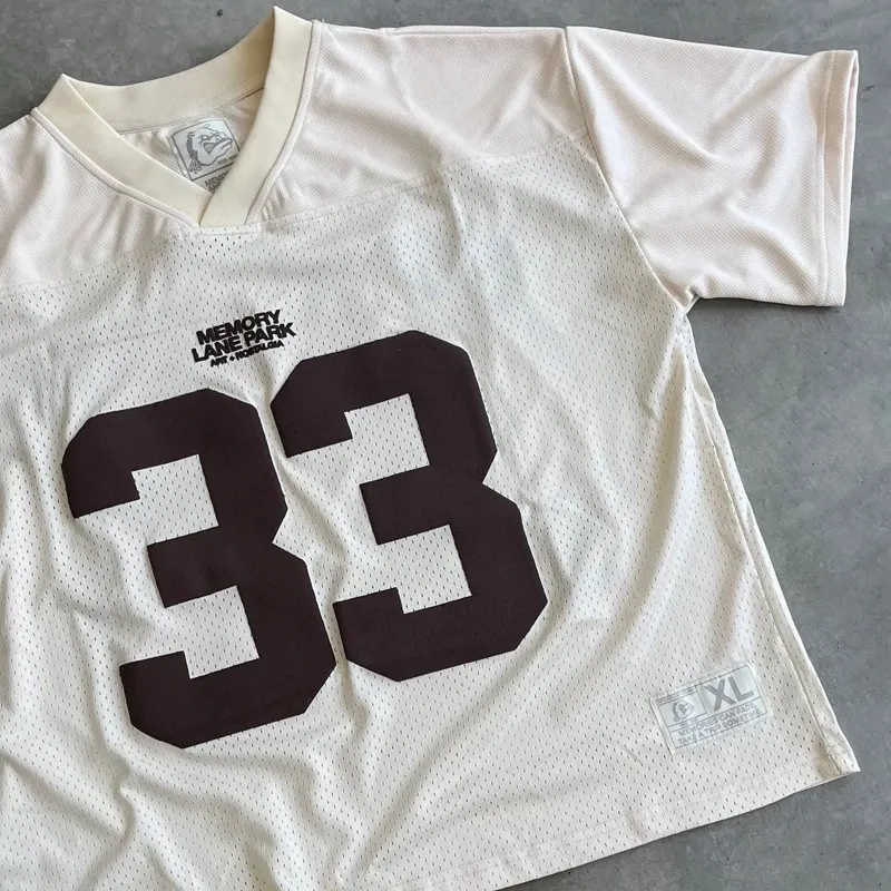 Y2K T Shirt Men Mesh Jersey Quick Dry T Shirt Breathable Streetwear Oversized College Sports Wear Unisex Football Training Wear