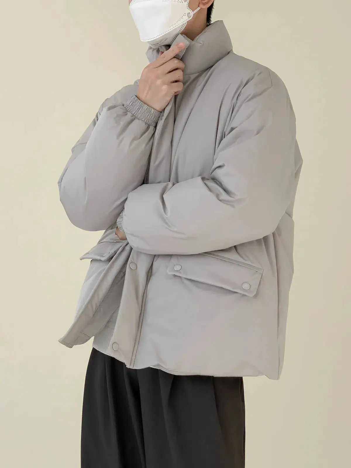 Maxct Filled Cotton Stand Collar Down Jacket