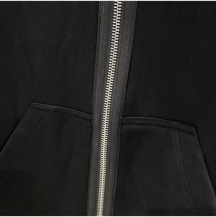 Men's Shark Zip Black Cotton Hoodie - true deals club