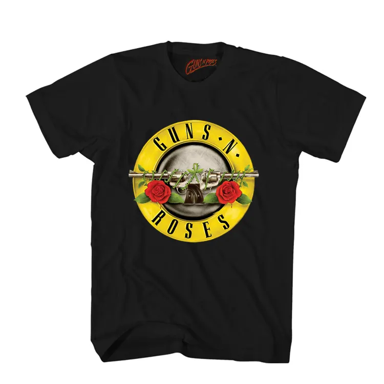 Maxct Classic High Quality Guns N’ Roses Print T-shirt Men Women Cotton Hip Hop Oversized Tshirts Short Sleeve T Shirt Streetwear Tops