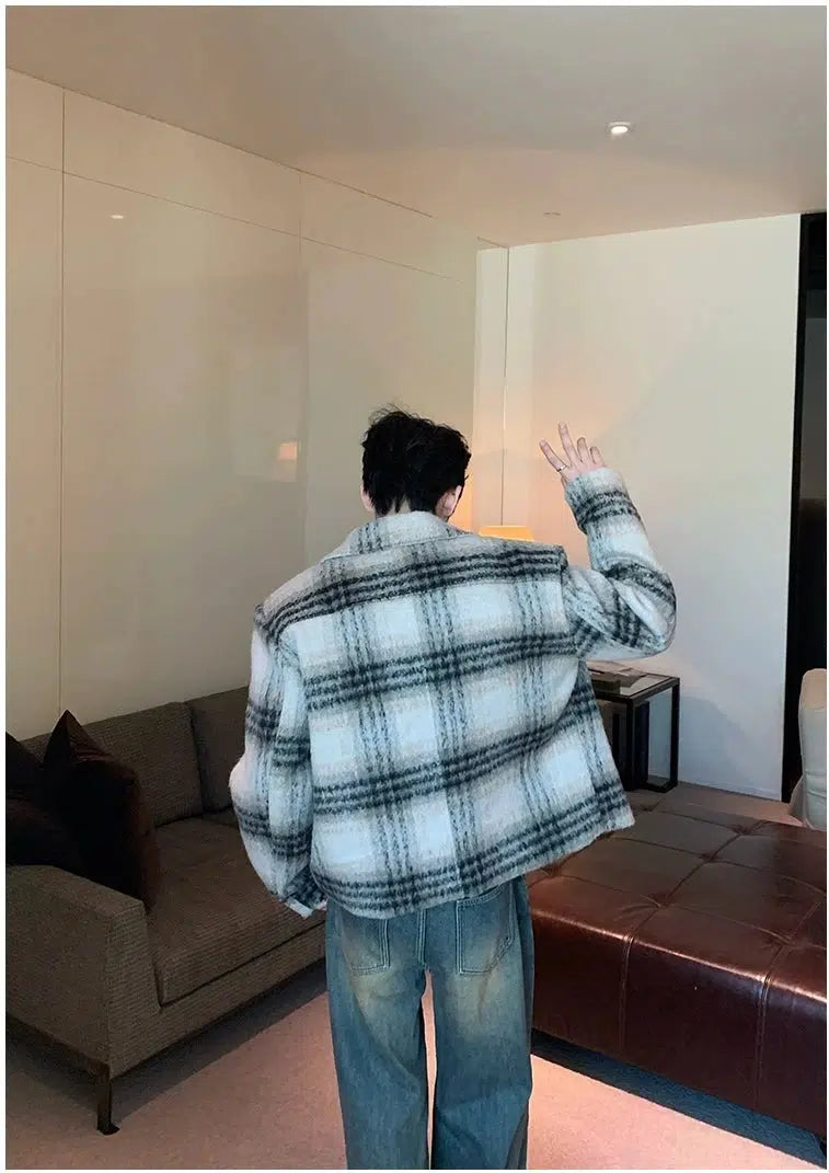Maxct Short Plaid Woolen Coat