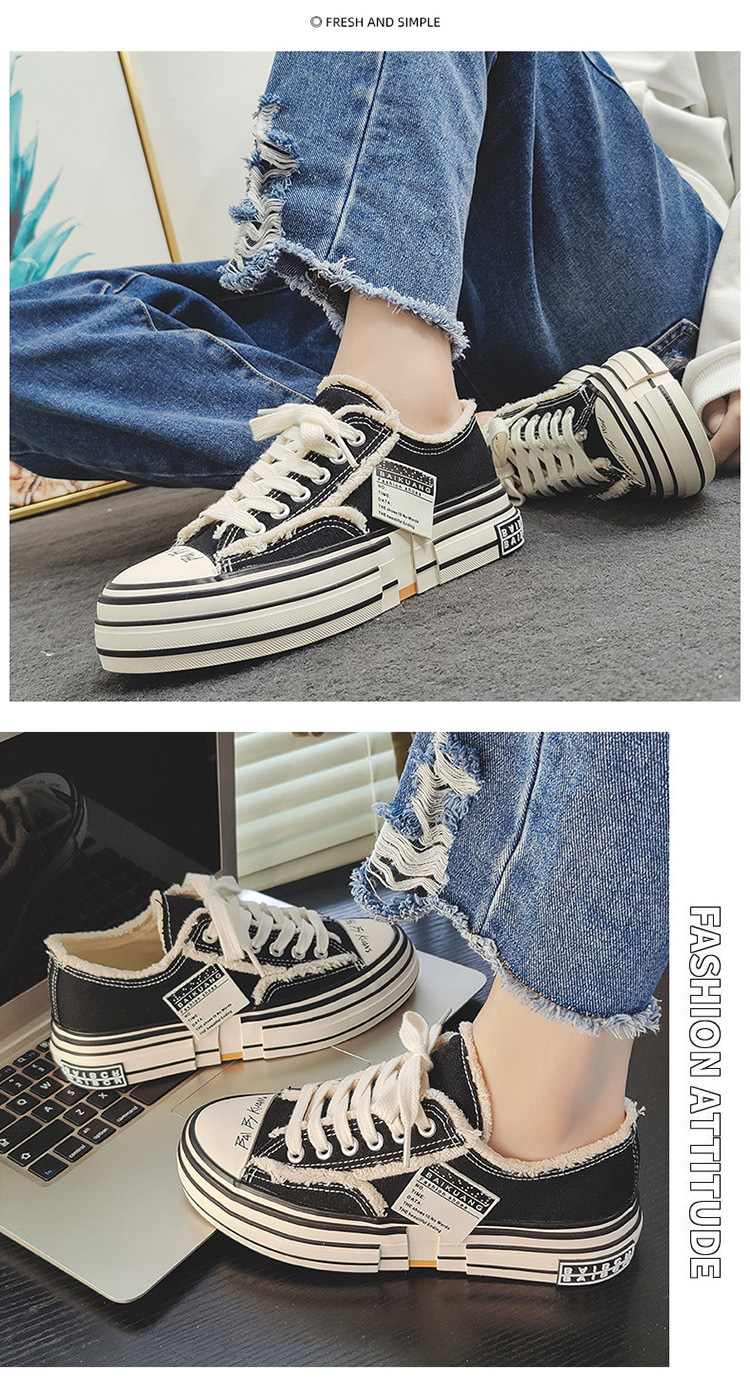 Unisex Chunky Sneakers - Thick Sole. Low Top. Vulcanized