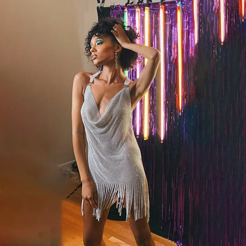 High Slit Sleeveless Mini Dress - Lilac Maxct