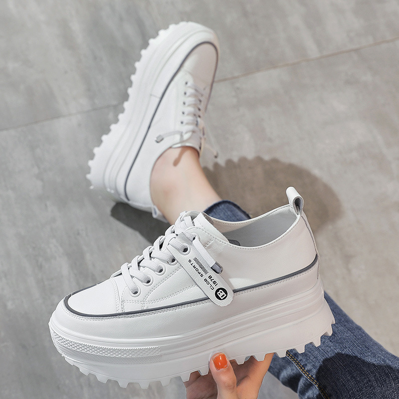 Platform Leather Sneaker Pumps for Women - true-deals-club