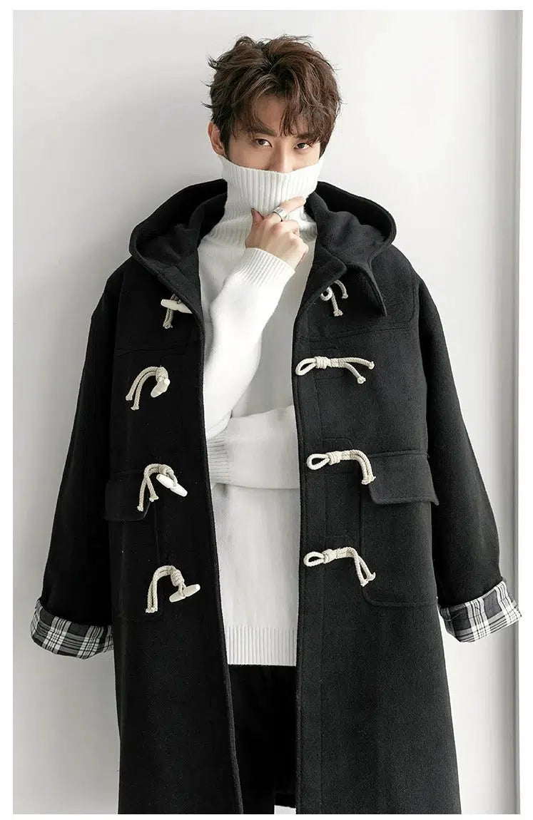 Maxct Horn Button Hooded Wool Coat