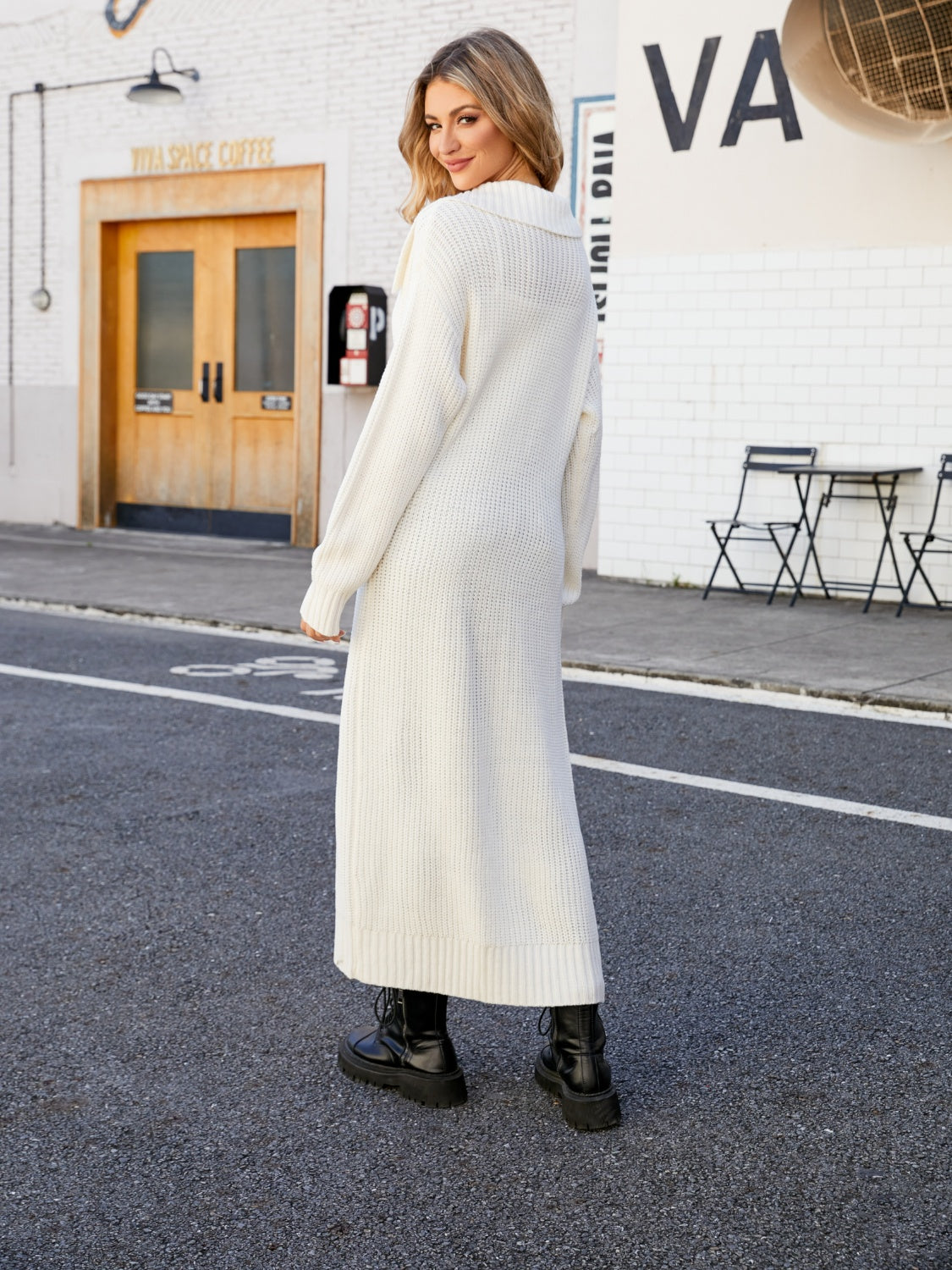 Maxct &Full Size Collared Open Front Duster Cardigan - Image 5