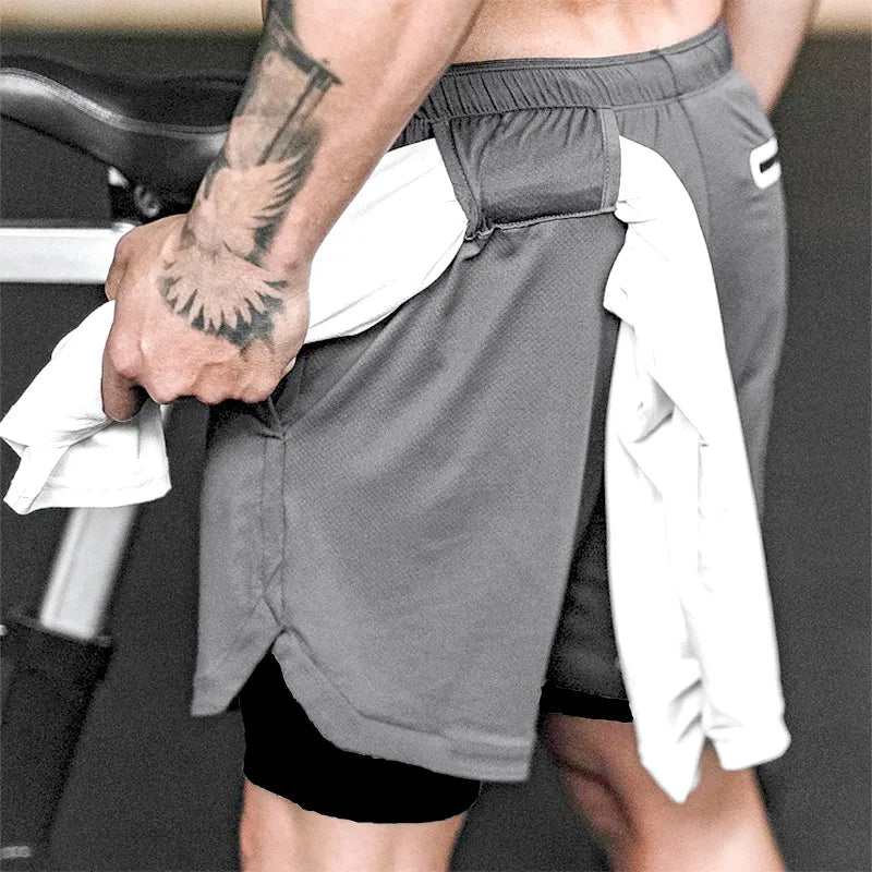 2-in-1 Running & Gym Mens Quick Dry Shorts Maxct