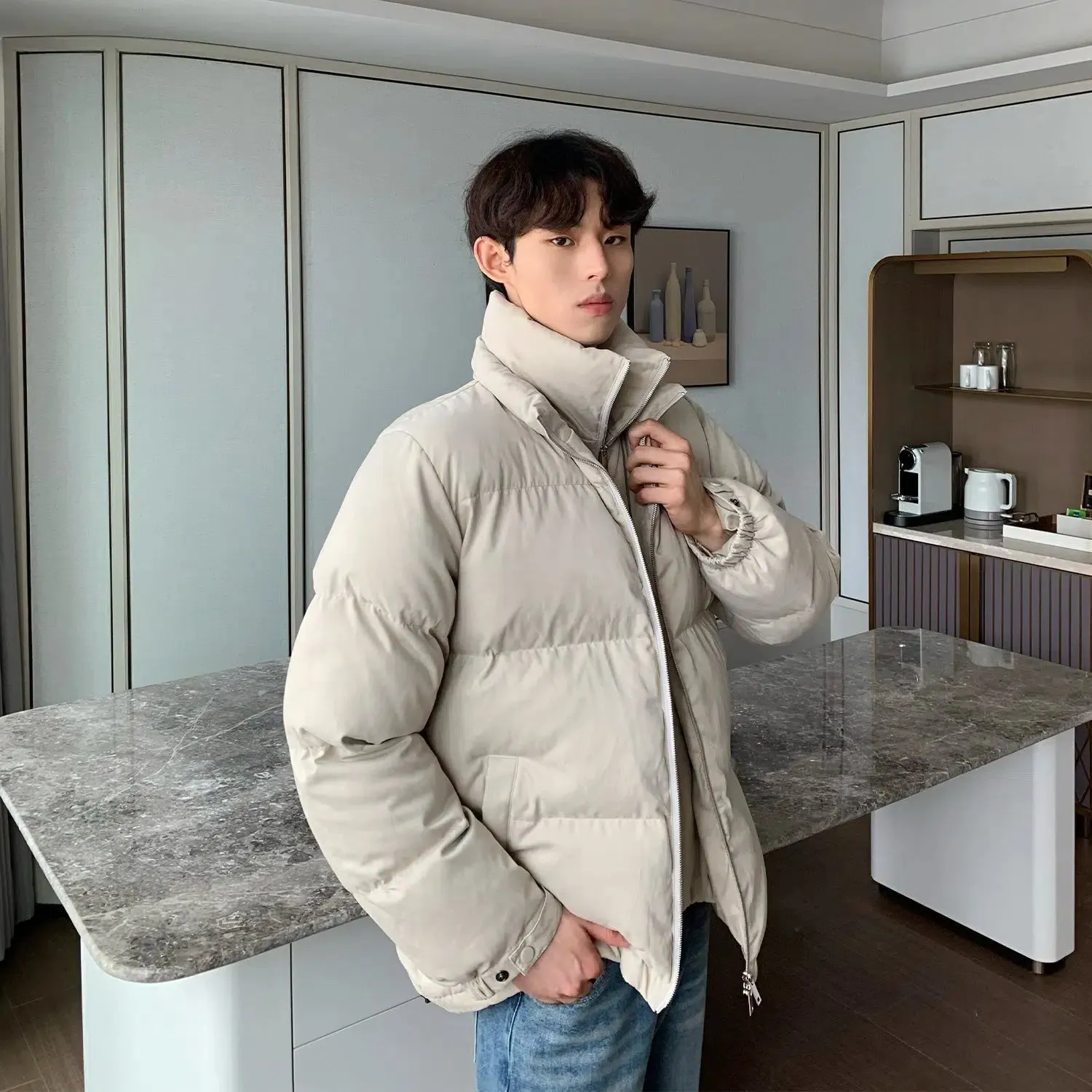 Maxct Two-piece Stand Collar Cotton Padded Coat