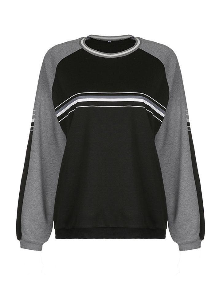 Maxct Patchwork Striped Crew Sweatshirt