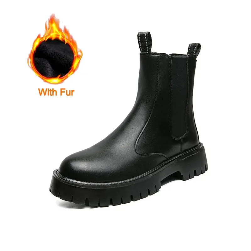 Leather Chelsea Ankle Boots - Easy Slip-On Style for Men Maxct