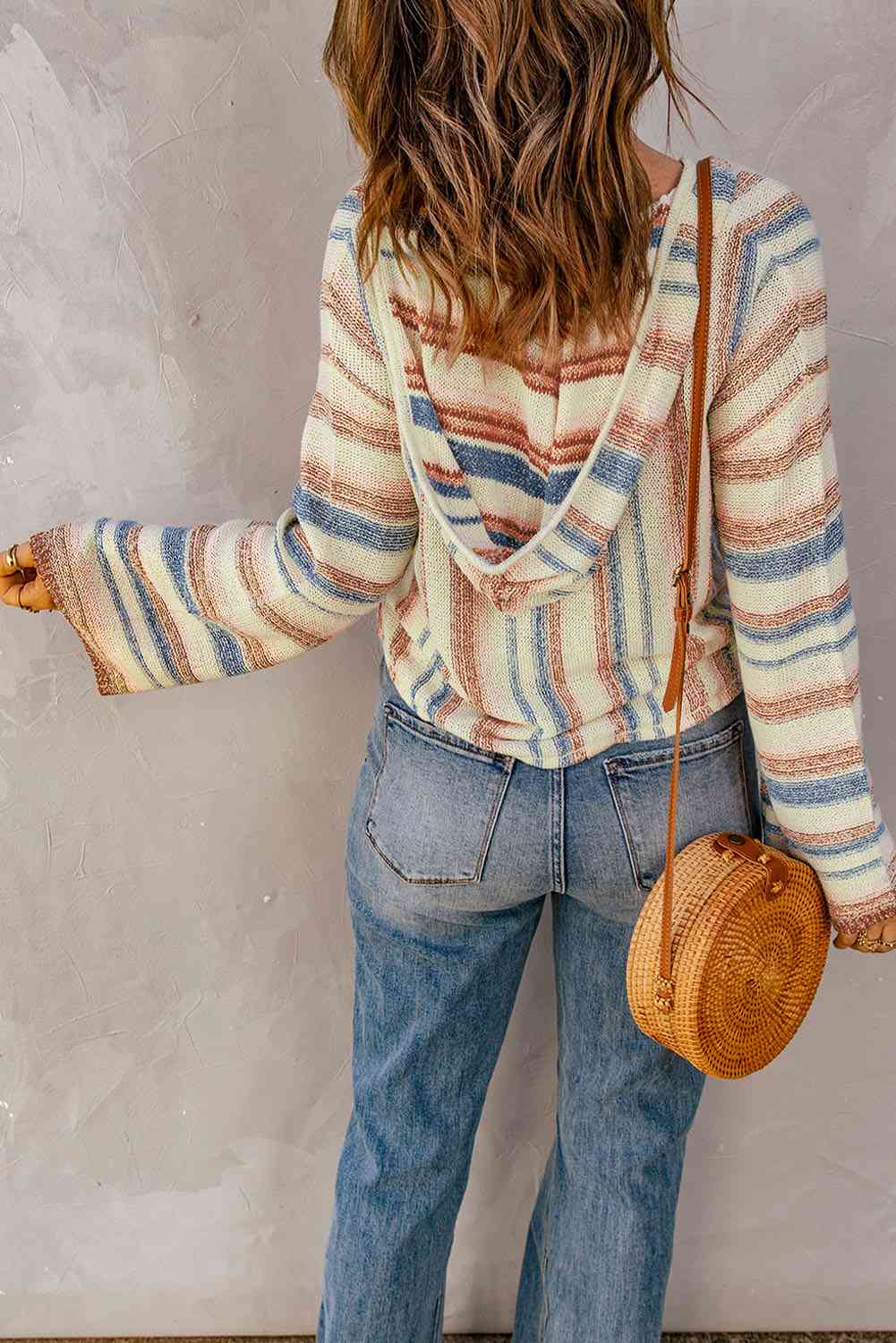 Maxct &Striped Hooded Sweater with Kangaroo Pocket