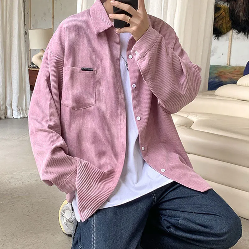 Corduroy Long-Sleeved Retro Shirt Maxct