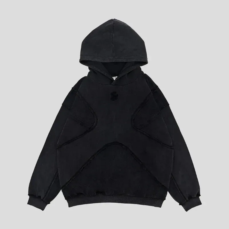 Solid High Street Patchwork Hoodie Maxct - Image 2