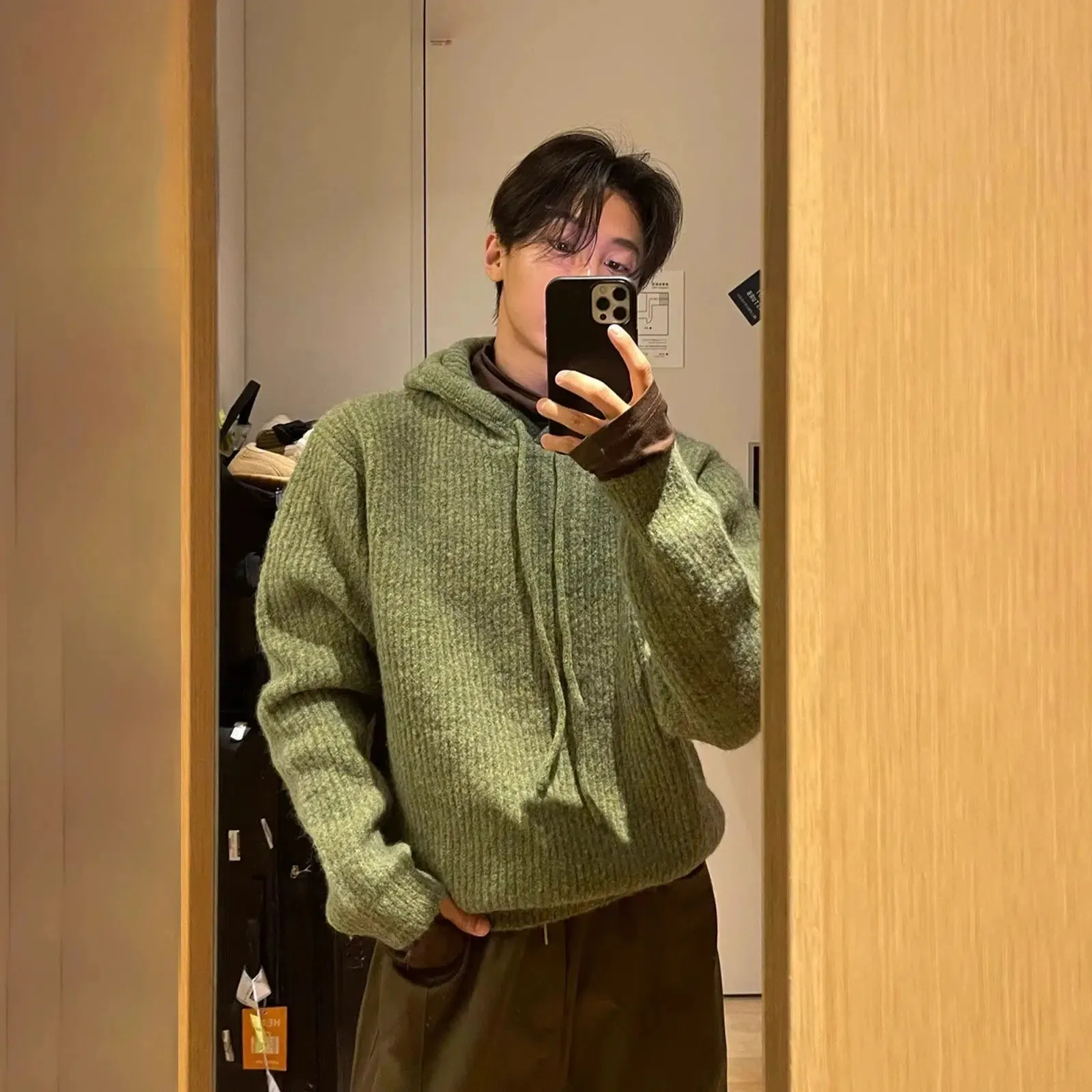 Maxct Striped Loose Fit Hooded Sweater