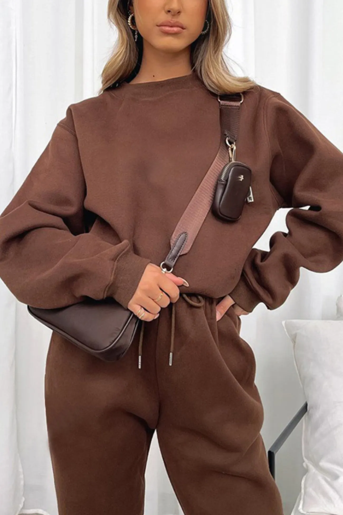 Maxct Solid Sweatshirt Pants Set