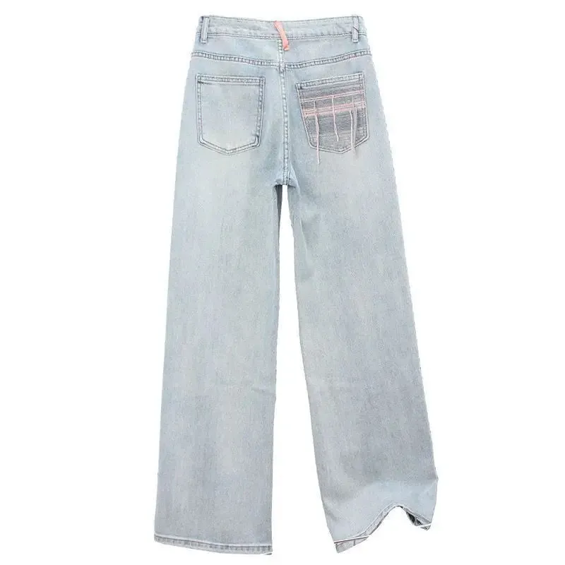 Wide Leg Trousers Women's Butterfly Jeans Maxct - Image 6
