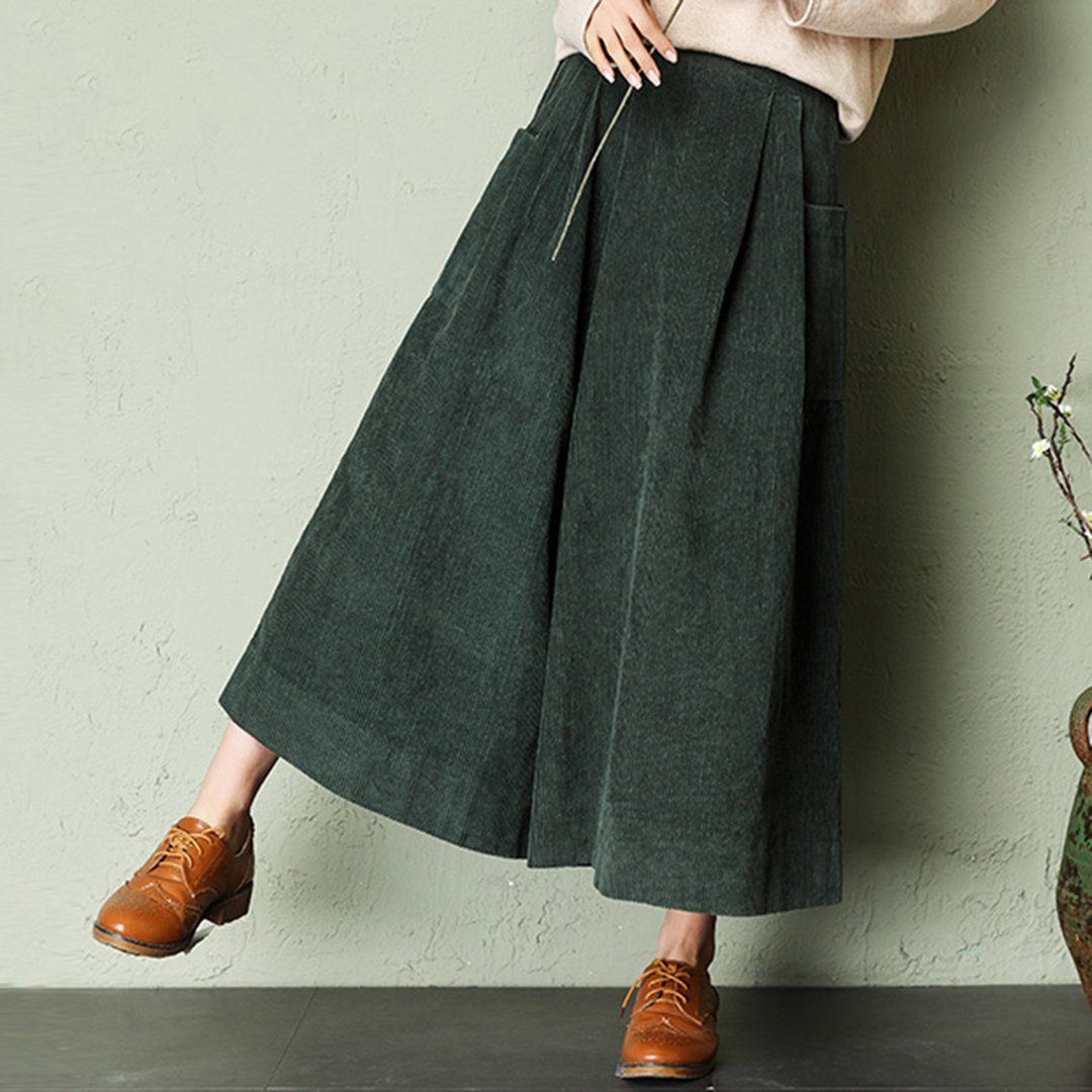 Maxct Autumn Winter Loose Corduroy Wide Leg Pants