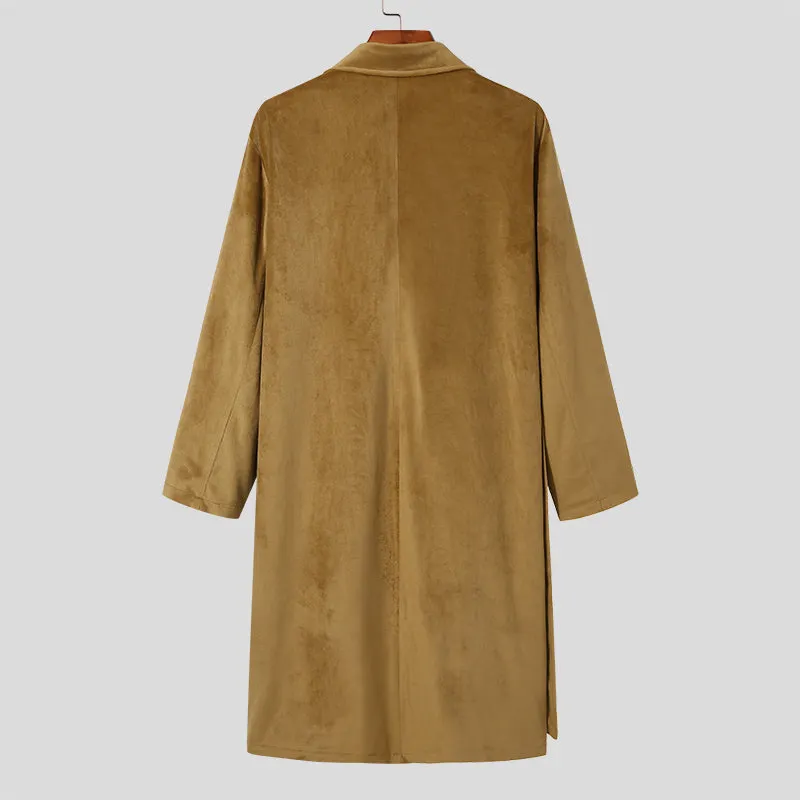 Maxct - Mens Lapel Warm Over Knee Wool Coat