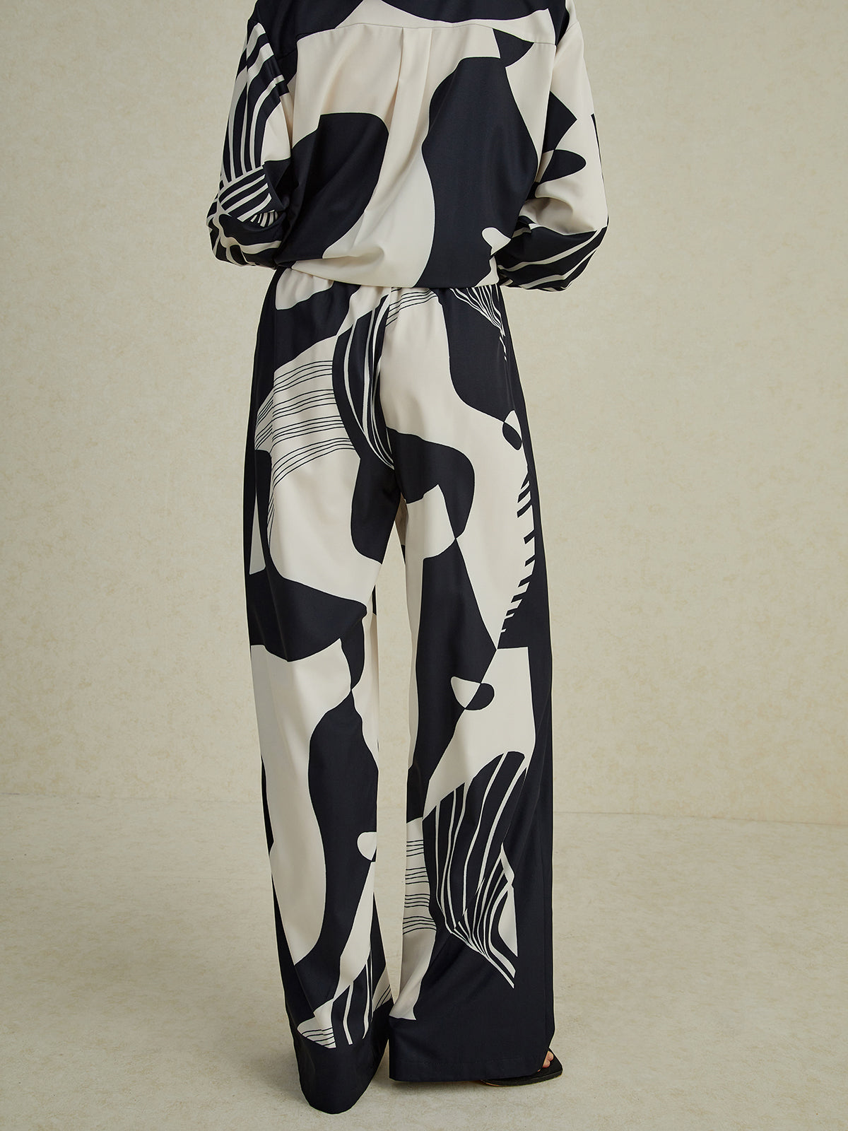 Maxct Irregular Print Wide Leg Pants Set