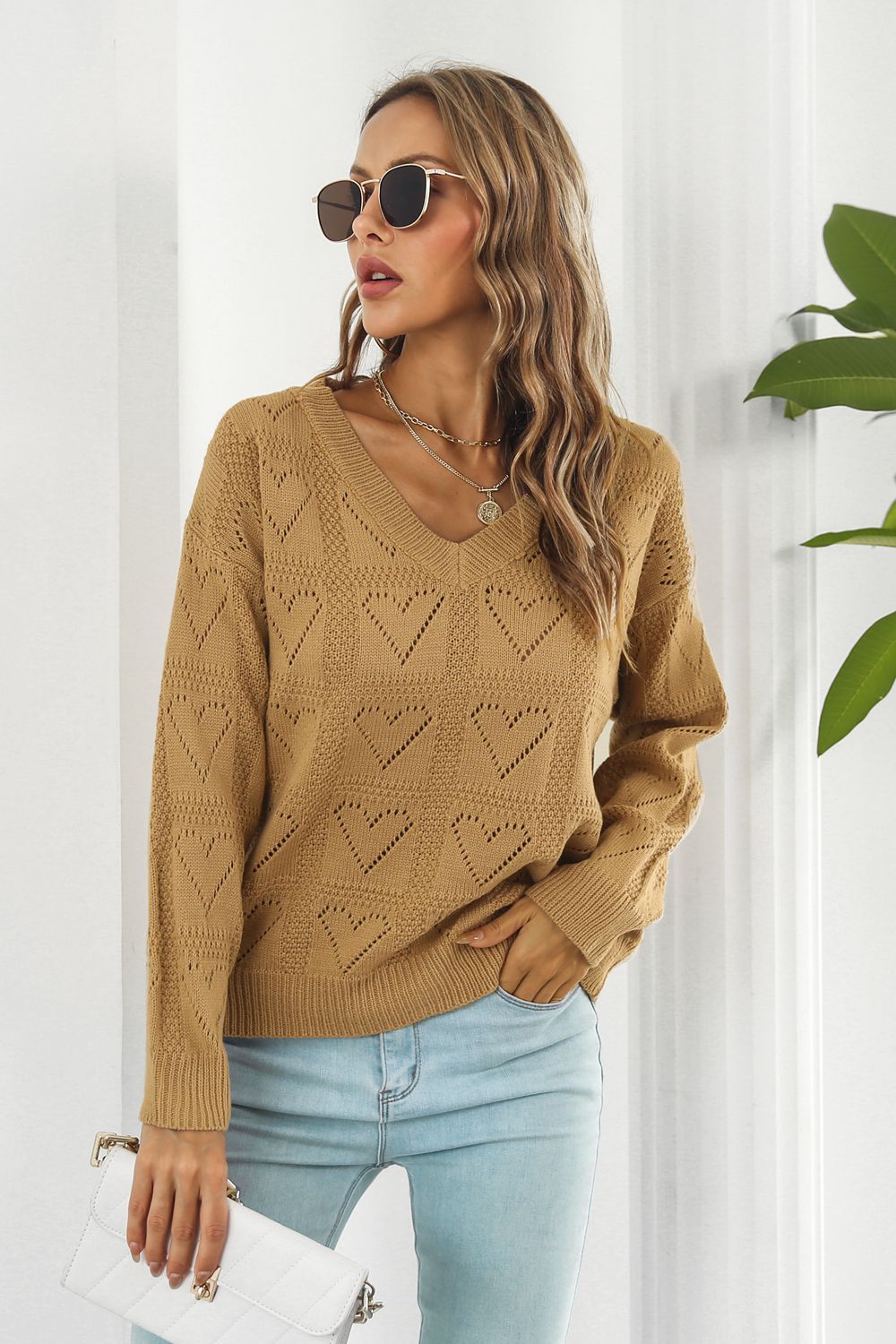 Maxct &V-Neck Drop Shoulder Sweater