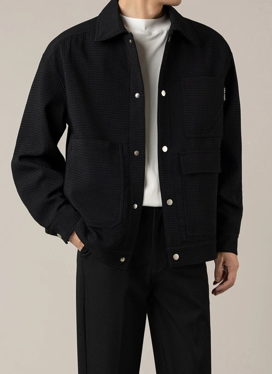 Maxct Waffle Texture Shirt Jacket