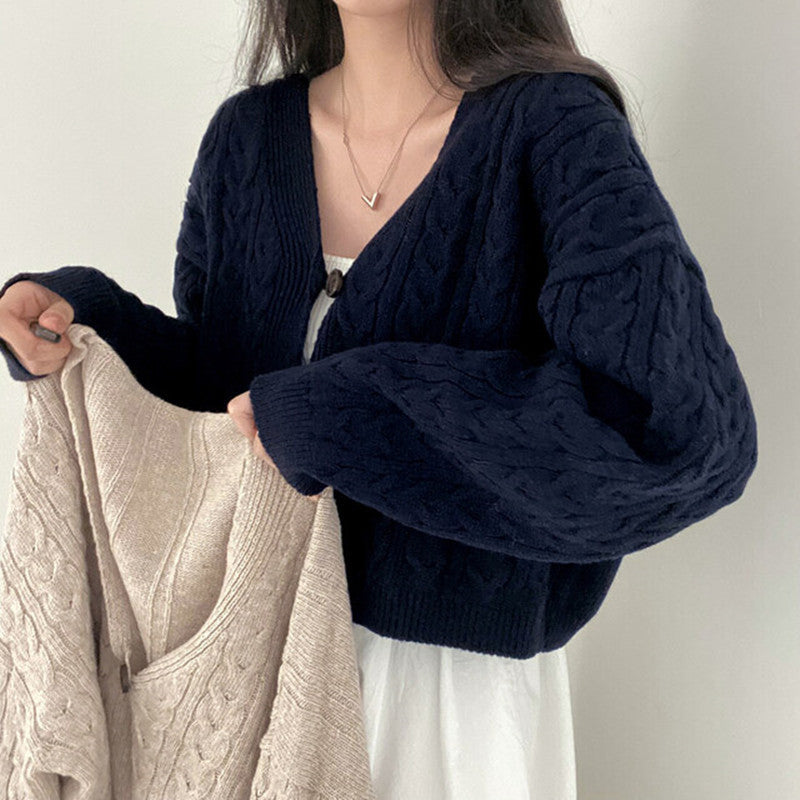Maxct Cable Knit Oversized Button Cardigan