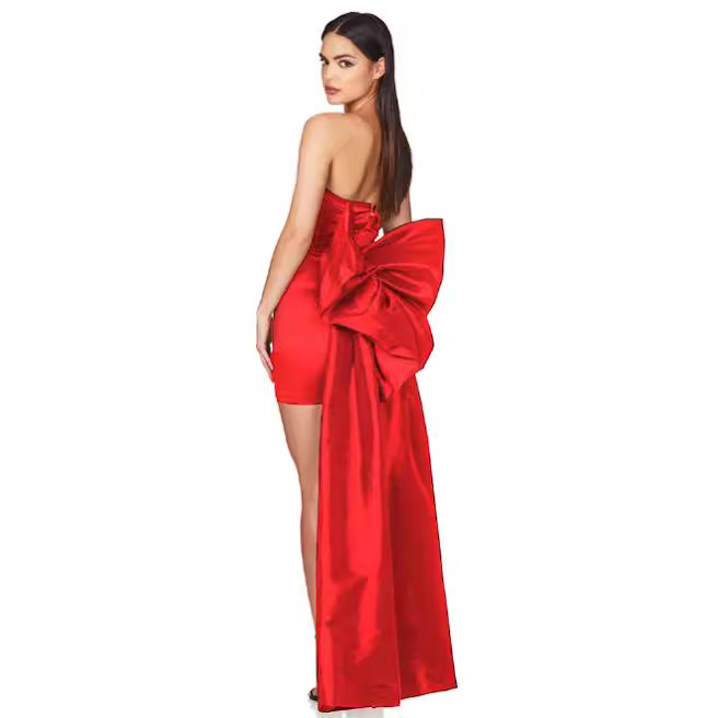 Maxct pirates vs sailors drees to impress European-Style New Tight Waist Slim Strap Backless Solid Color Bow Dress