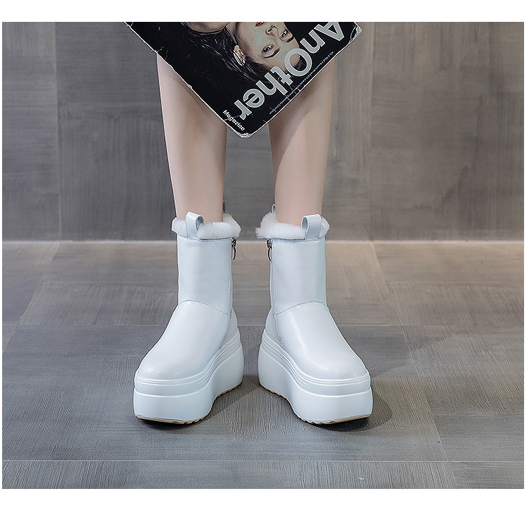 8cm Warm Microfiber Boots for Women - true-deals-club