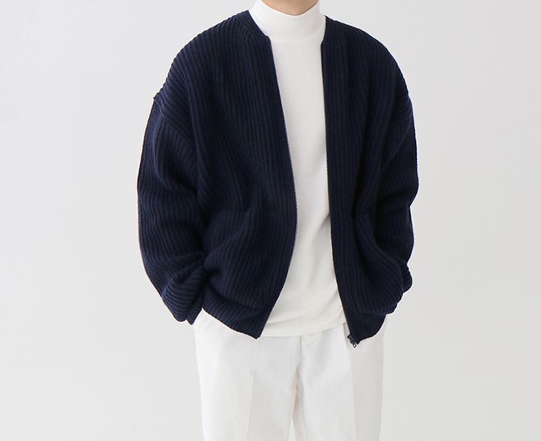 Maxct 4454 KNITTED ROUND-NECK CARDIGAN SWEATER