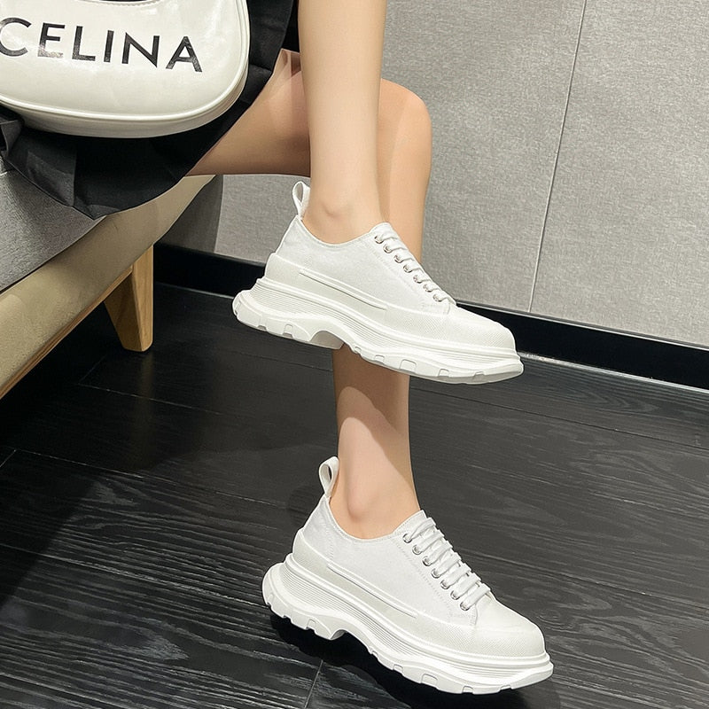 Canvas Platform Sneakers 5cm of Style for Women Maxct