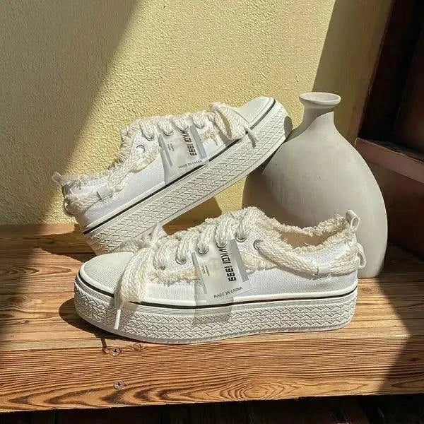 Shoes for Teen Girls Canvas Platform Sneakers Maxct