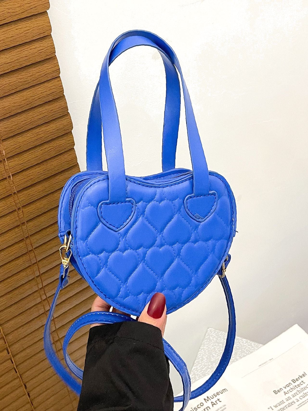 Bag For Love - Stitch Detail Heart Shaped Novelty Bag  - Women Maxct Bags