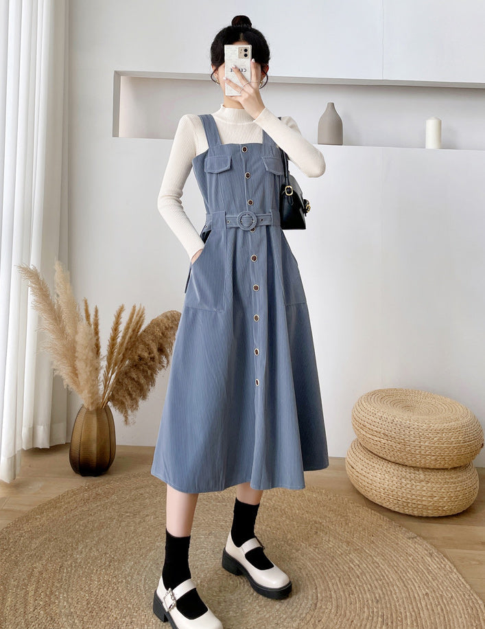 Corduroy Button Up Midi Dress Maxct
