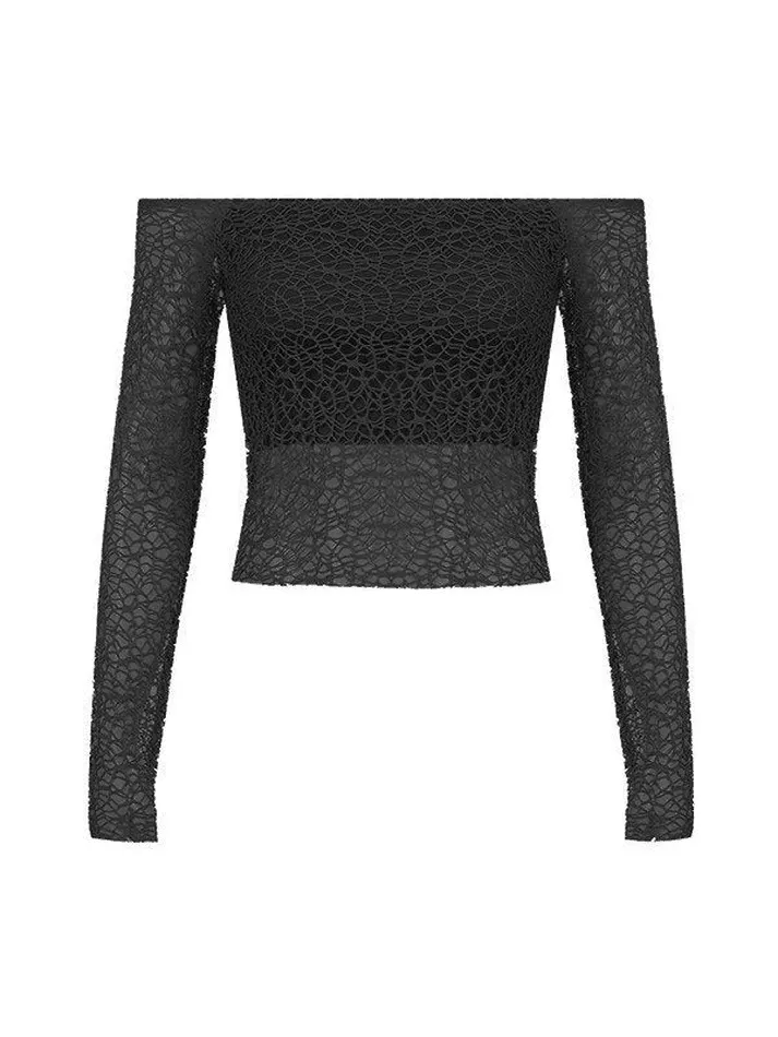 Maxct Off Shoulder Mesh Long Sleeve Blouse